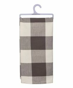 Primitives by Kathy | Gray & Cream Buffalo Check Dishtowel