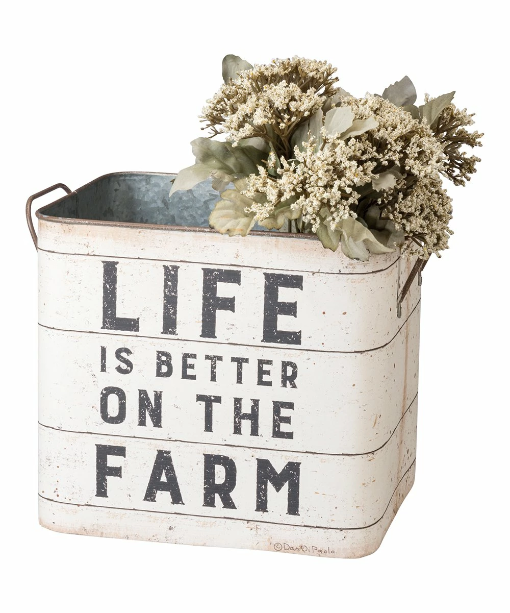 Primitives by Kathy | Farmhouse Tin Bucket - Set of Two - Image 2
