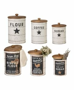 Primitives by Kathy | Farmhouse Tin Canisters - Set of Three