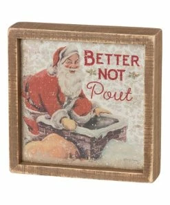 Primitives by Kathy | 'Better Not Pout' Distressed Inset Box Sign