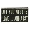 Primitives by Kathy | 'Love & a Cat' Block Sign