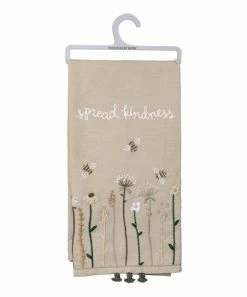 Primitives by Kathy | Tan Bee 'Spread Kindness' Embroidered Dish Towel