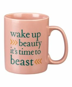 Primitives by Kathy | Pink 'Wake Up Beauty' Stoneware Mug