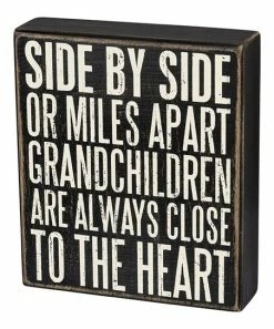 Primitives by Kathy | Black 'Grandchildren Are Always Close to the Heart' Block Sign
