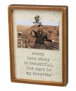 Primitives by Kathy | 'Every Love Story Is Beautiful' Inset Box Photo Clip Frame
