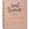 Primitives by Kathy | Pink 'Real Queens Fix Each Other's Crowns' Notebook