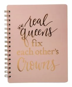 Primitives by Kathy | Pink 'Real Queens Fix Each Other's Crowns' Notebook