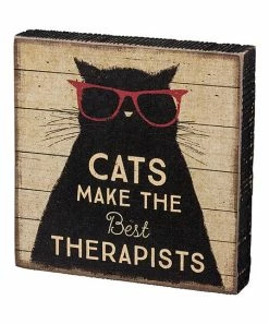 Primitives by Kathy | 'Cats Make the Best Therapists' Box Sign