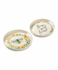 Primitives by Kathy | Round Bee 'Home Sweet Home' Tray - Set of Two