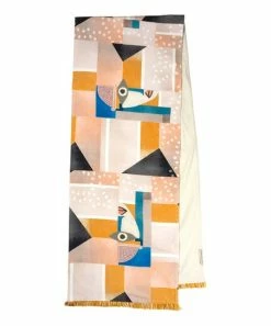 Primitives by Kathy | Gold & Black Geometric Colorful Face Runner