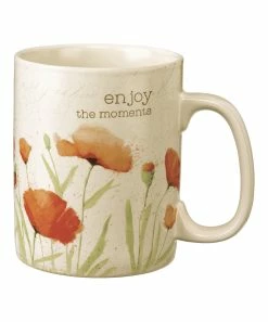 Primitives by Kathy | White & Pink Floral 'Enjoy The Moments' Mug