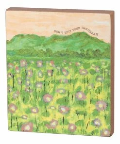 Primitives by Kathy | Green & Coral 'Daydream' Block Sign