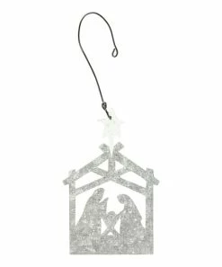 Primitives by Kathy | Gray Nativity Ornament