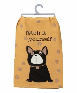 Primitives by Kathy | Yellow 'Fetch It' Dish Towel