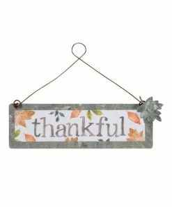 Primitives by Kathy | White & Gray 'Thankful' Wall Sign