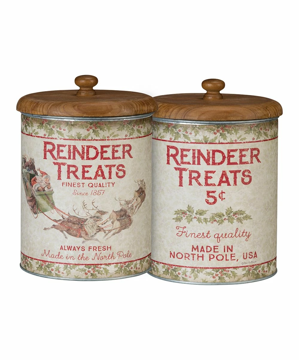 Primitives by Kathy | White & Red 'Reindeer Treats' Canister - Image 2
