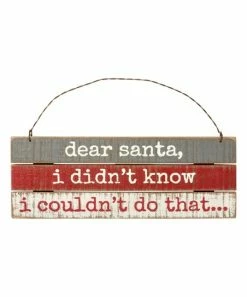 Primitives by Kathy | Gray & Red 'Dear Santa' Ornament