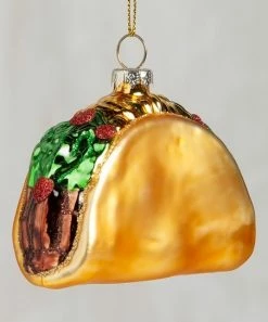 Primitives by Kathy | Gold Taco Glass Ornament