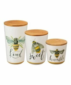 Primitives by Kathy | White & Yellow 'Be Kind' Canister Set