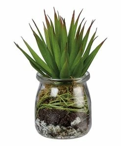 Primitives by Kathy | Green & Clear Faux Aloe Succulent & Jar Arrangement