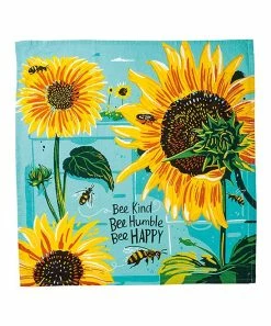 Primitives by Kathy | Blue & Yellow 'Bee Kind Bee Humble Bee Happy' Dish Towel