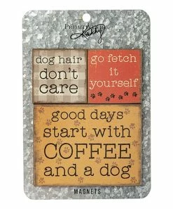 Primitives by Kathy | Weathered Tan & Brick Multicolor Dog Magnet - Set of Three