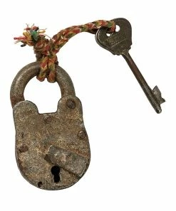 Primitives by Kathy | Antiqued Gray & Rust Lock & Key Décor