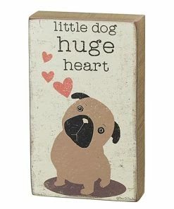 Primitives by Kathy | Cream 'Little Dog, Huge Heart' Block Sign