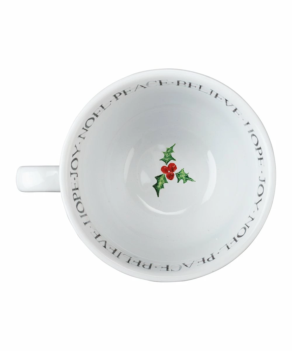 Primitives by Kathy | White & Red 'Merry Christmas' Holly Mug - Image 3