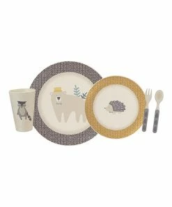 Primitives by Kathy | Gray & Brown Woodland Five-Piece Dinnerware Set