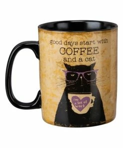 Primitives by Kathy | 'Good Days Start With Coffee & a Cat' Mug