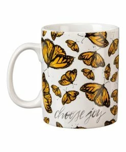 Primitives by Kathy | White & Orange 'Choose Joy' Mug