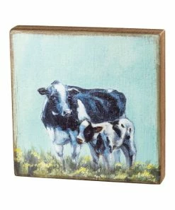 Primitives by Kathy | Cow & Calf Box Sign