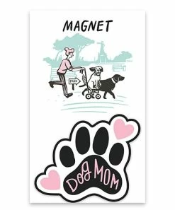 Primitives by Kathy | Black & Pink ' Dog Mom' Magnet