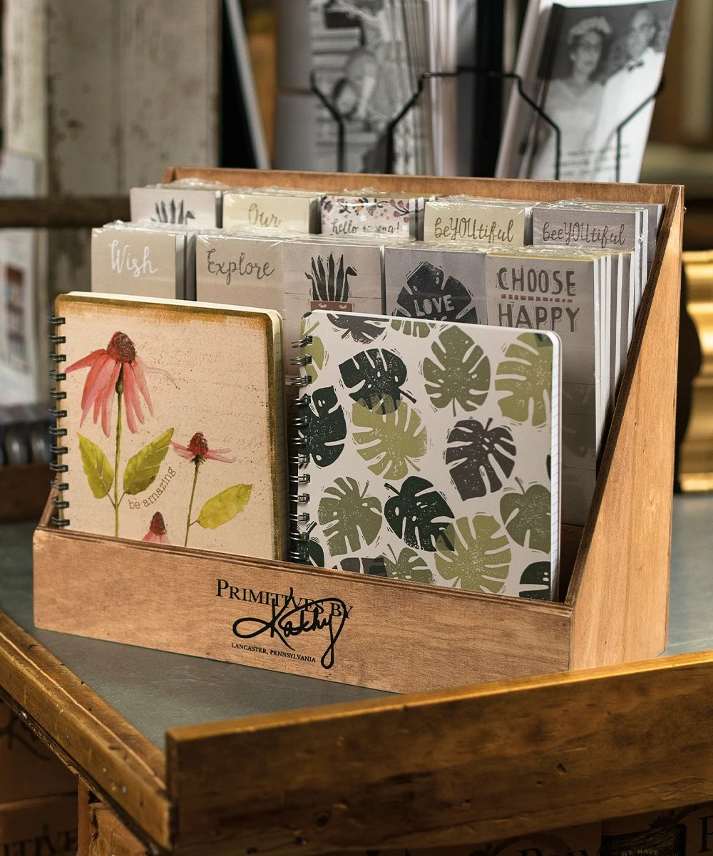 Primitives by Kathy | Natural Brown Wood Desk Organizer - Image 3
