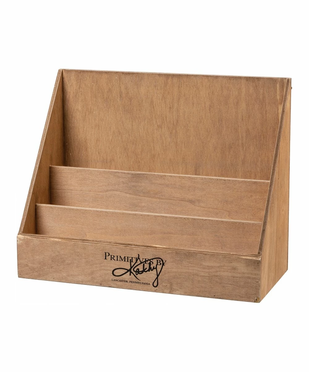 Primitives by Kathy | Natural Brown Wood Desk Organizer