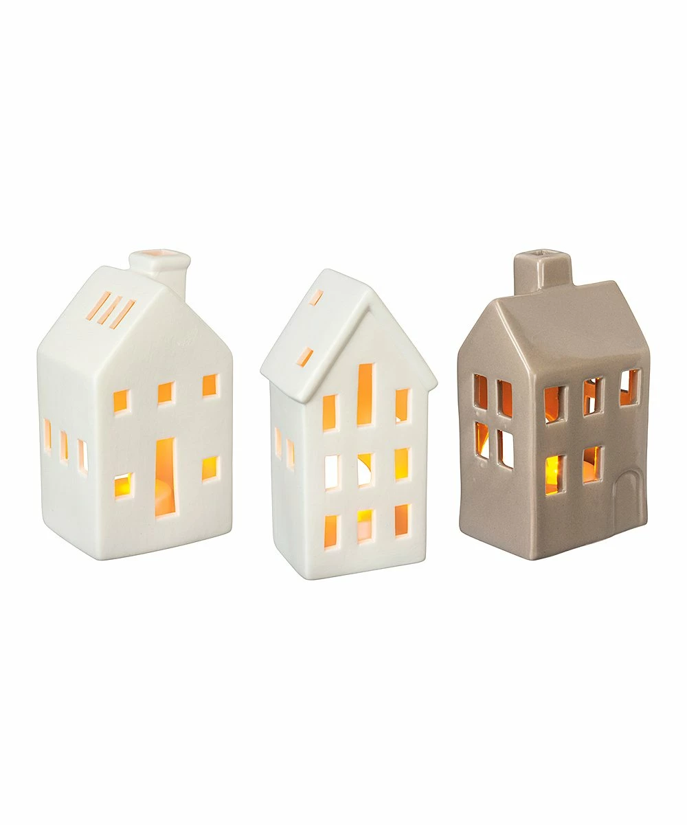 Primitives by Kathy | Houses Candle Holder Set