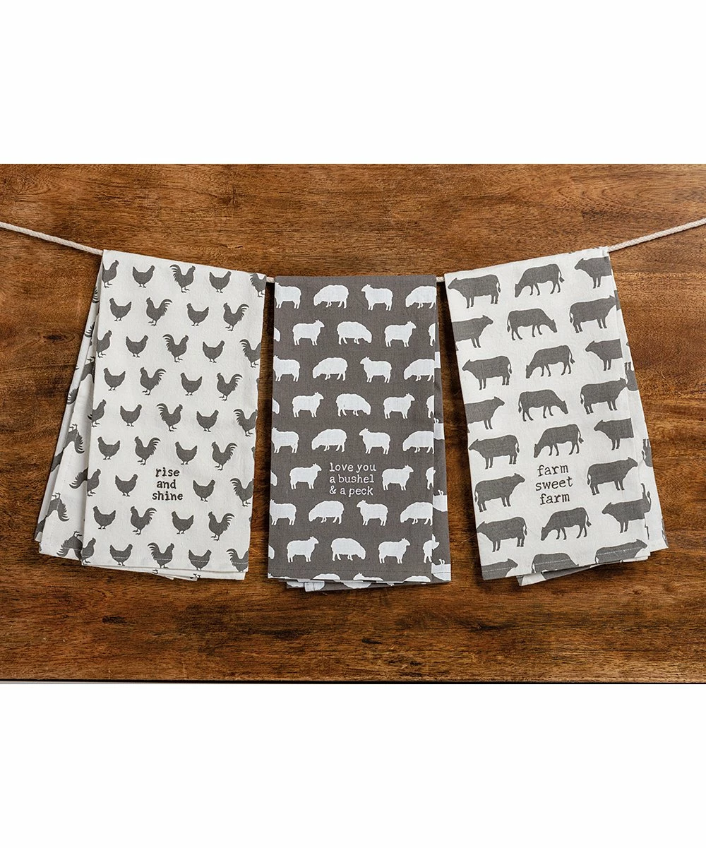 Primitives by Kathy | White 'Rise & Shine' Dish Towel - Image 2