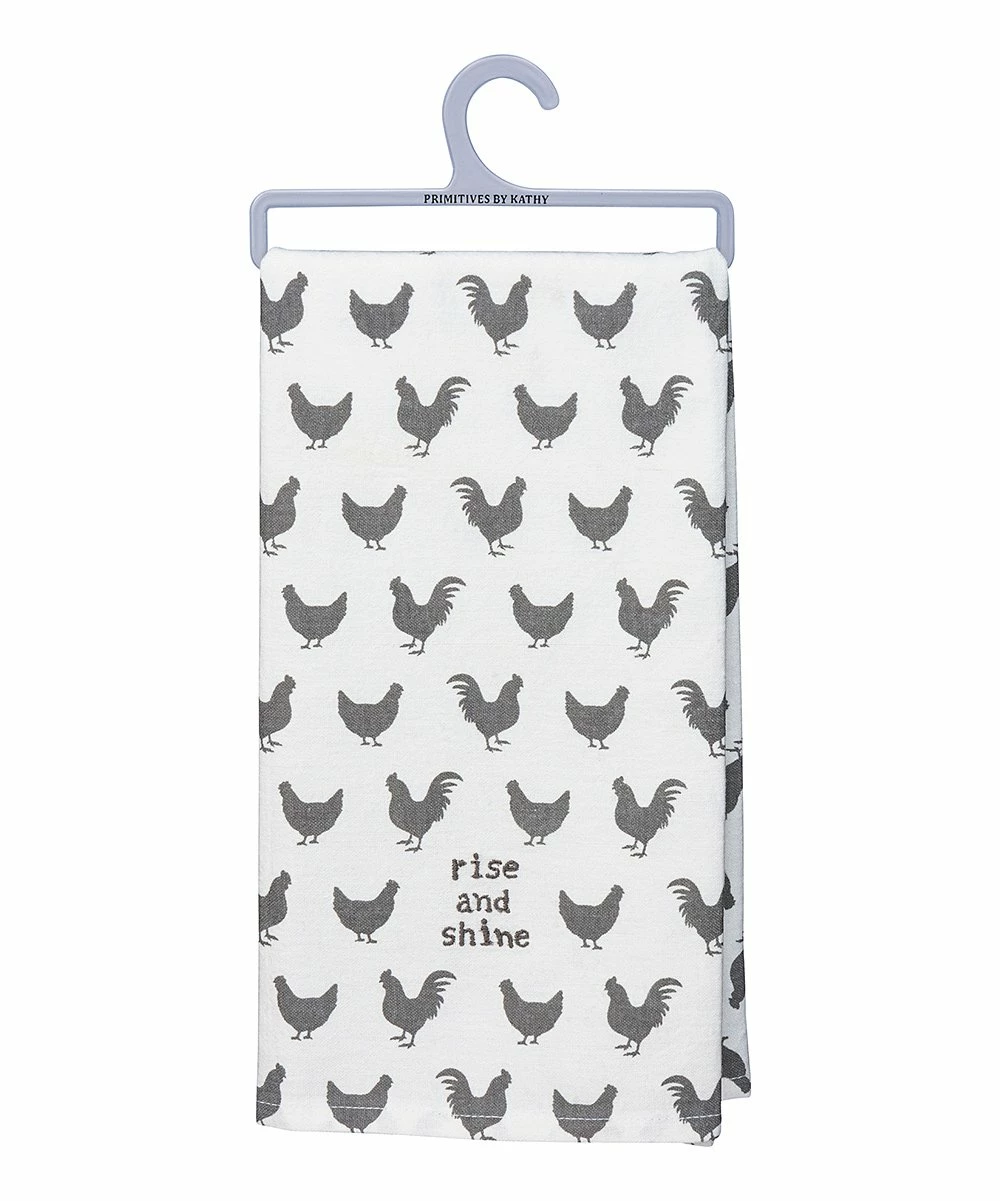 Primitives by Kathy | White 'Rise & Shine' Dish Towel