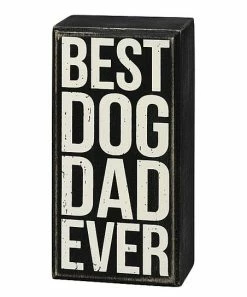 Primitives by Kathy | Black & White 'Best Dog Dad' Box Sign