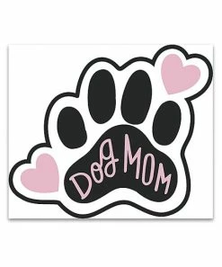 Primitives by Kathy | Black & Pink 'Dog Mom' Car Magnet