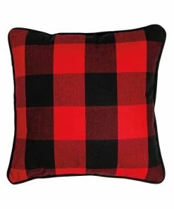Primitives by Kathy | Red & Black Buffalo Check Throw Pillow