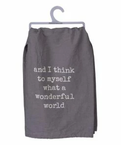 Primitives by Kathy | Gray 'Wonderful World' Dish Towel