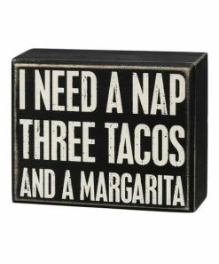 Primitives by Kathy | Black Faded 'I Need a Nap' Block Sign