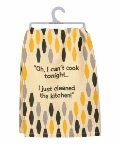 Primitives by Kathy | Yellow & Black Geometric 'I Can't Cook' Dish Towel