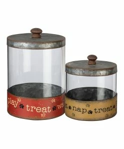 Primitives by Kathy | Red 'Treat' Canister & Brown 'Treat' Canister