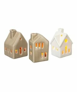 Primitives by Kathy | Small Houses Candle Holder Set