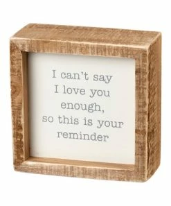 Primitives by Kathy | White 'I Can't Say' Framed Block Sign