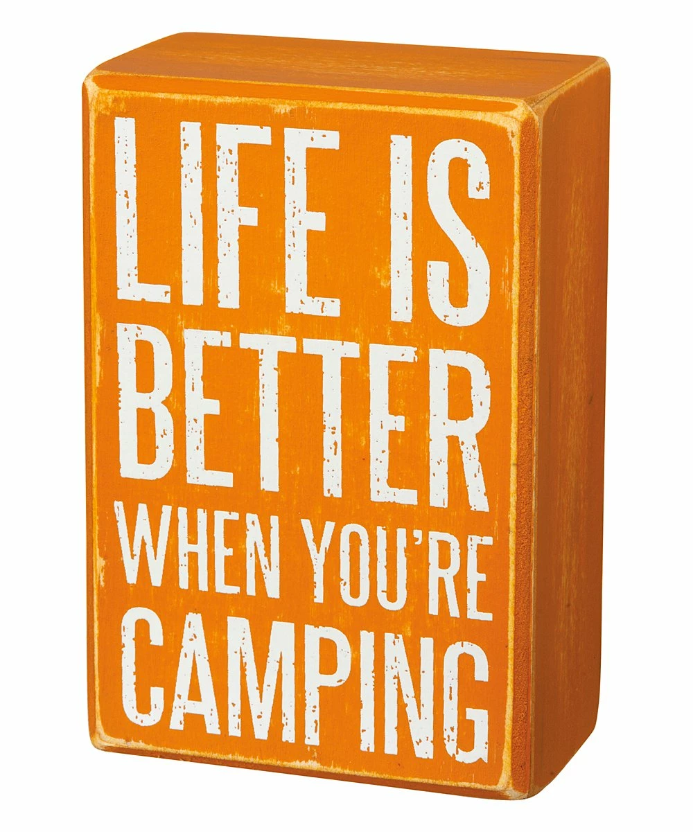 Primitives by Kathy | Orange Camping Block Sign & Socks Set - Adult - Image 5