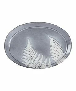 Primitives by Kathy | Gray Botanical Fern Round Platter